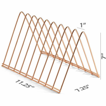 Officemate Triangle Wire Sorter - 7" Height x 7" Width x 11" Depth - Desktop - Sturdy - Rose Gold - Steel Wire - 1 Each