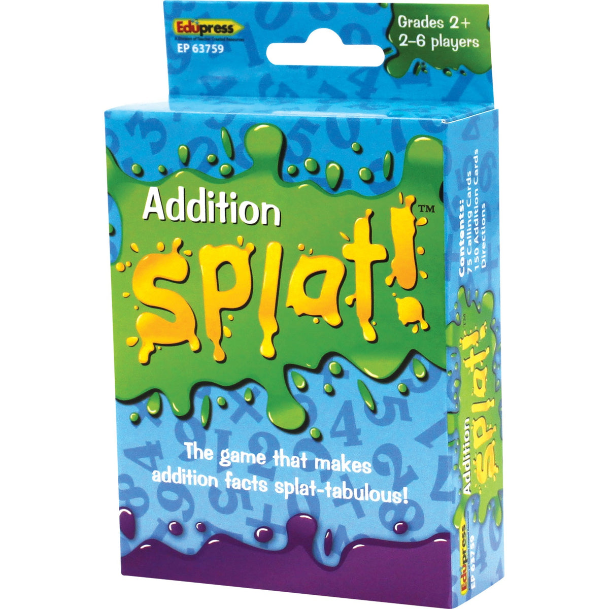 Teacher Created Resources Math Splat Addition Game - 225 Card(s) - Learning - Educational - 2 to 6 Players - 1 Each