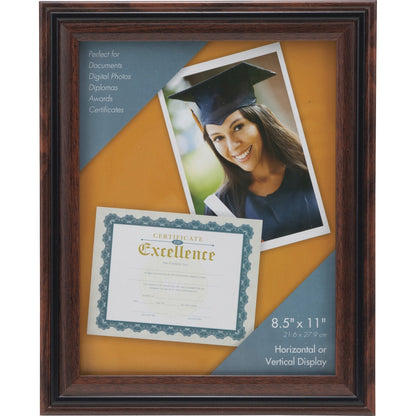 Advantus Certificate Frame - 8.50" x 11" Frame Size - Desktop - Vertical, Horizontal - Dust Resistant, Debris Resistant 