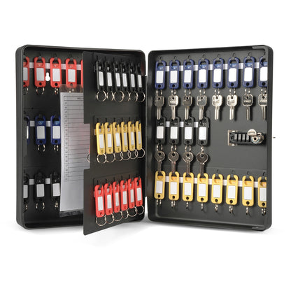 CARL Combination Key Cabinet - Combination Lock, Pre-drilled Mounting Hole - Black - 1 Each
