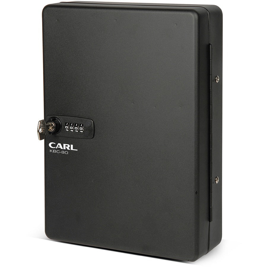 CARL Combination Key Cabinet - Combination Lock, Pre-drilled Mounting Hole - Black - 1 Each