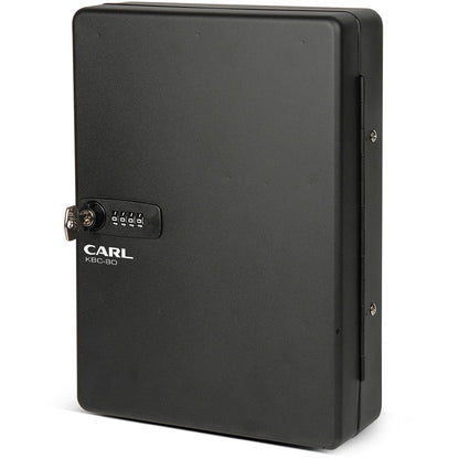 CARL Combination Key Cabinet - Combination Lock, Pre-drilled Mounting Hole - Black - 1 Each