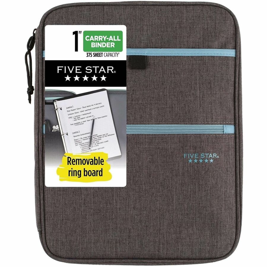 Mead Five Star Carry-All Zipper Binder - 1" Binder Capacity - 225 Sheet Capacity - 3 Ring - Fastener: Ring - 4 Divider -