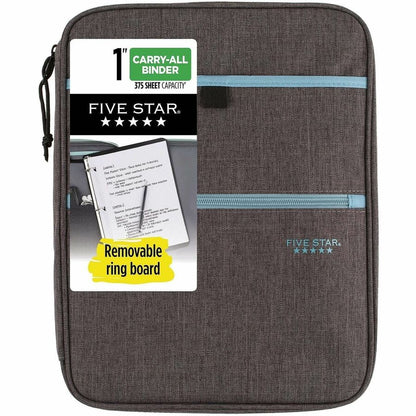 Mead Five Star Carry-All Zipper Binder - 1" Binder Capacity - 225 Sheet Capacity - 3 Ring - Fastener: Ring - 4 Divider -
