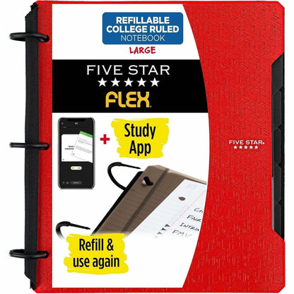 Mead Five Star Flex Hybrid NoteBinder - 1" Binder Capacity - 200 Sheet Capacity - Pocket: 2 - 5 Divider - Plastic - Mult