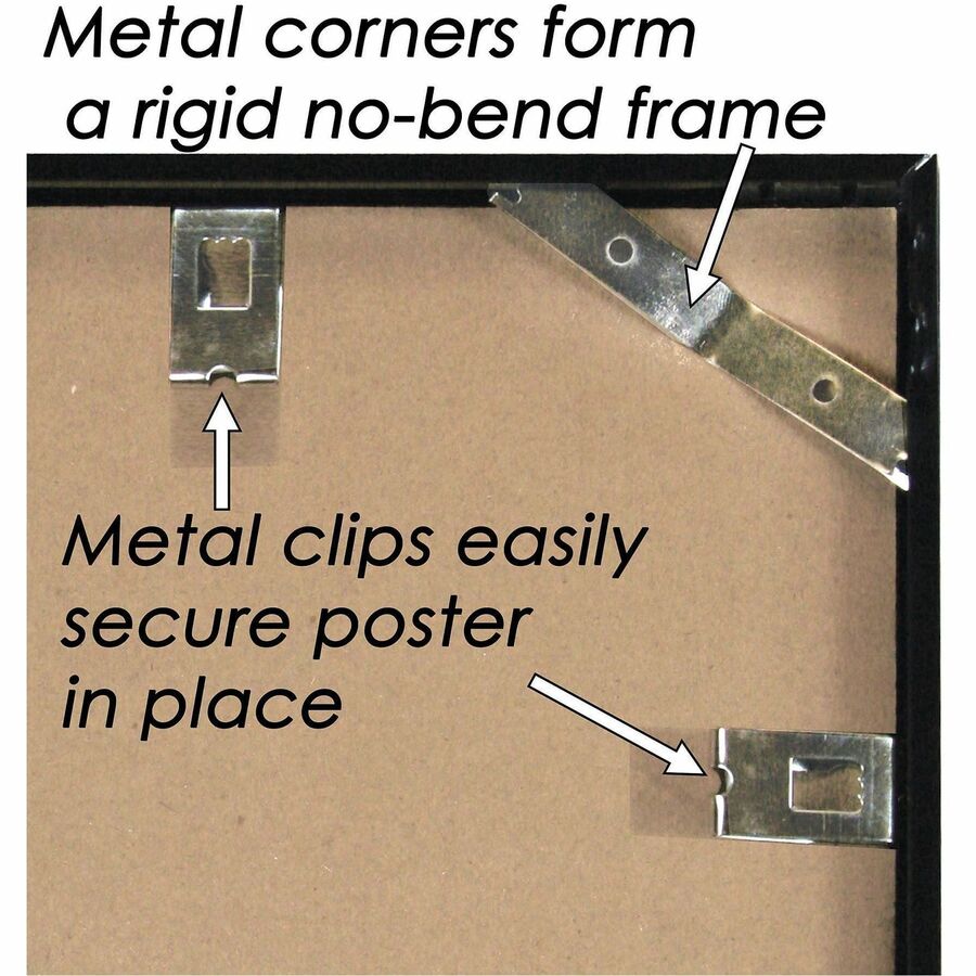 nudell Metal Poster Frames - 24" x 36" Frame Size - Wall Mountable - Landscape, Portrait - High Gloss - 1 Each