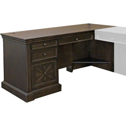 Martin Kingston Desk with Pedestal Box 1 of 2 - L-shaped - 30" Height x 66" Width x 30" Depth - Total Drawer(s): 4 - Mat