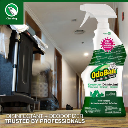 OdoBan Eucalyptus Deodorizer Disinfectant Spray - Ready-To-Use - 32 fl oz (1 quart) - Original Eucalyptus Scent - 1 Each