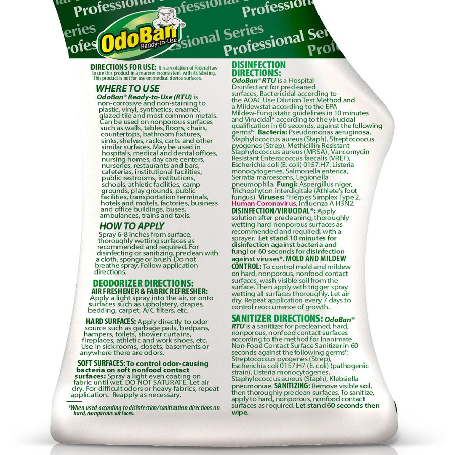 OdoBan Eucalyptus Deodorizer Disinfectant Spray - Ready-To-Use - 32 fl oz (1 quart) - Original Eucalyptus Scent - 1 Each