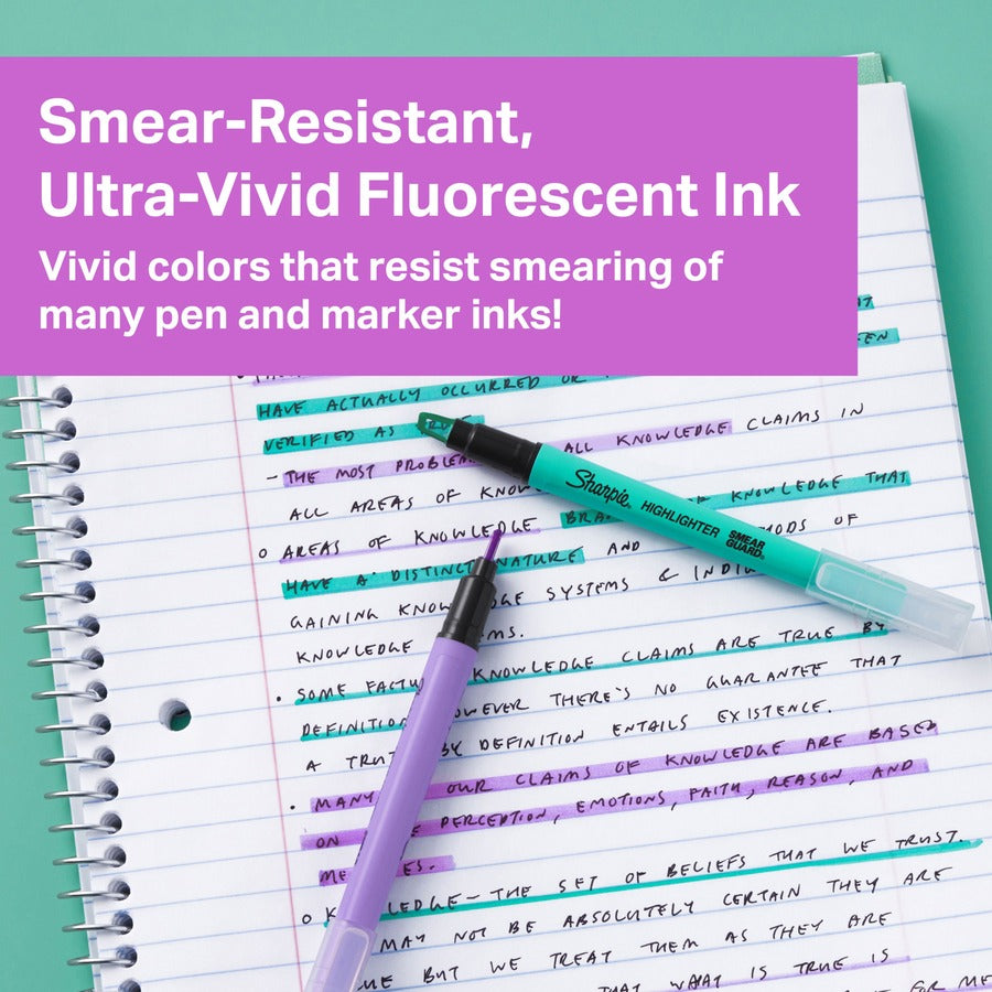 Sharpie Clear View Highlighter - Yellow, Pink, Orange, Coral, Blue, Purple, Fluorescent Green Ink - 8 / Pack