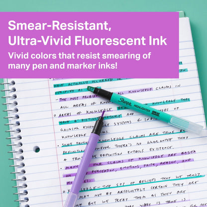 Sharpie Clear View Highlighter - Yellow, Pink, Orange, Coral, Blue, Purple, Fluorescent Green Ink - 8 / Pack