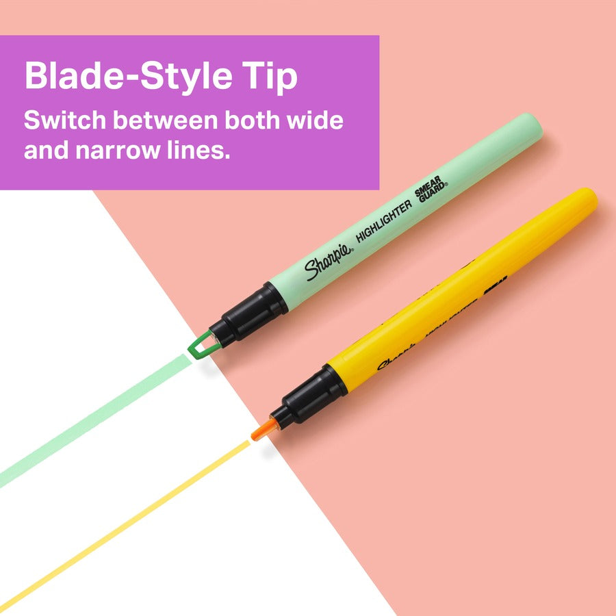 Sharpie Clear View Highlighter - Yellow, Pink, Orange, Coral, Blue, Purple, Fluorescent Green Ink - 8 / Pack