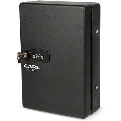 CARL Combination Key Cabinet - Combination Lock, Pre-drilled Mounting Hole - Black - Plastic - 1 Each