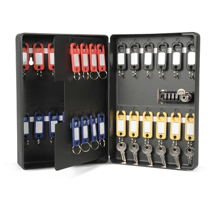 CARL Combination Key Cabinet - Combination Lock, Pre-drilled Mounting Hole - Black - Plastic - 1 Each