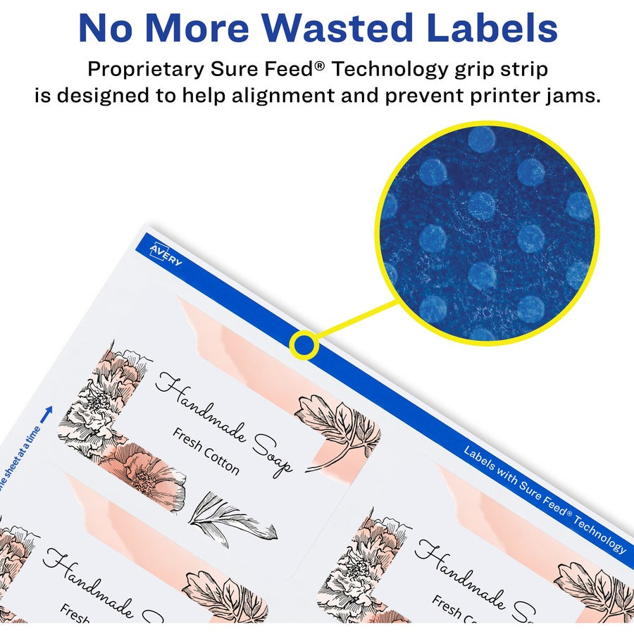Avery® Glossy White Labels, 2" x 3" , 80 Labels (22890) - 2" Height x 3" Width - Permanent Adhesive - Rectangle - Gloss 