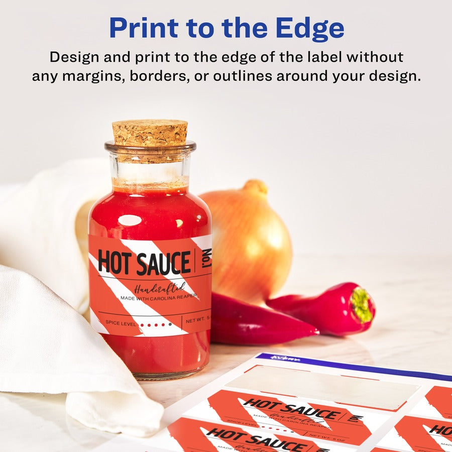 Avery® Glossy White Labels, 2" x 3" , 80 Labels (22890) - 2" Height x 3" Width - Permanent Adhesive - Rectangle - Gloss 