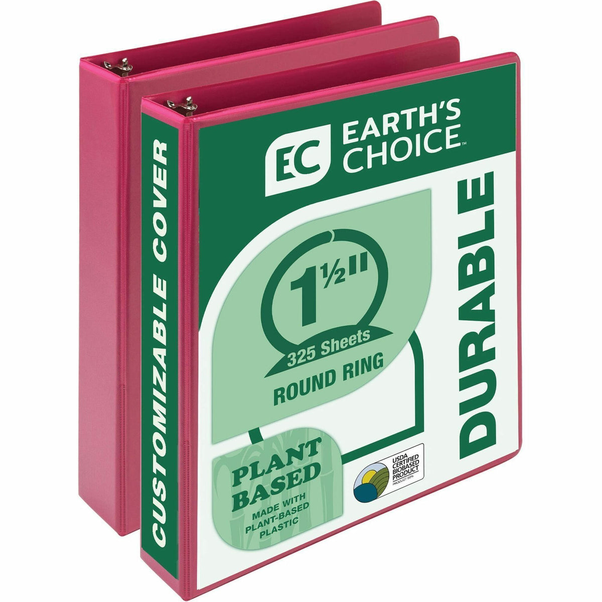 Samsill Earth's Choice Plant-based View Binders - 1 1/2" Binder Capacity - Letter - 8 1/2" x 11" Sheet Size - 3 Ring - F