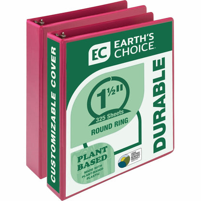 Samsill Earth's Choice Plant-based View Binders - 1 1/2" Binder Capacity - Letter - 8 1/2" x 11" Sheet Size - 3 Ring - F