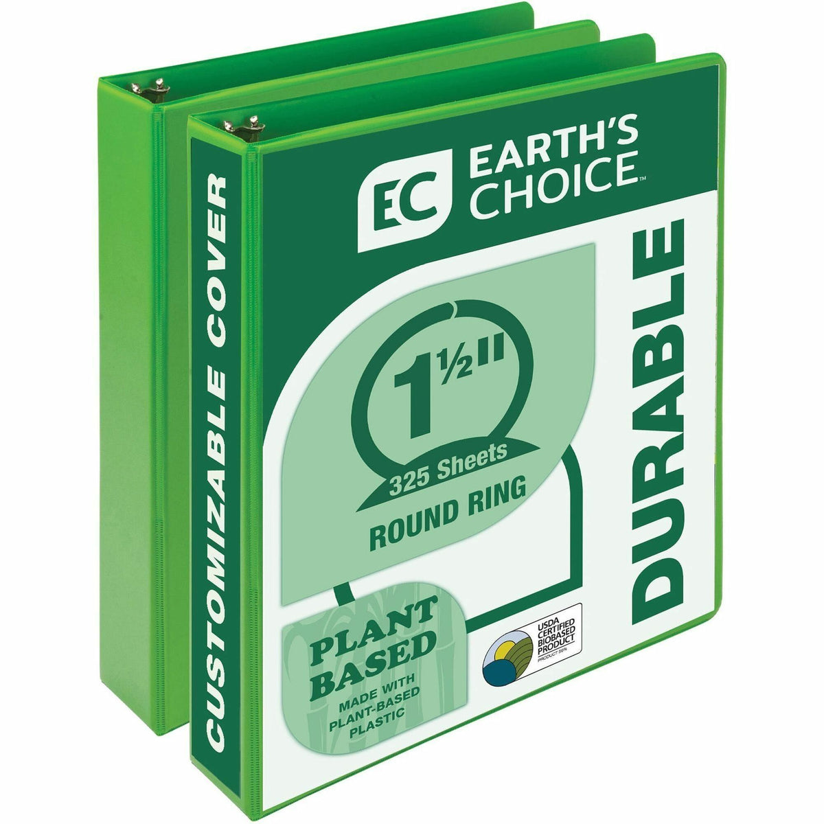 Samsill Earth's Choice Plant-based View Binders - 1 1/2" Binder Capacity - Letter - 8 1/2" x 11" Sheet Size - 3 Ring - F