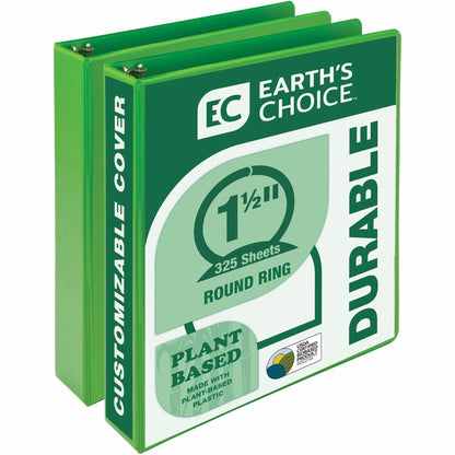 Samsill Earth's Choice Plant-based View Binders - 1 1/2" Binder Capacity - Letter - 8 1/2" x 11" Sheet Size - 3 Ring - F