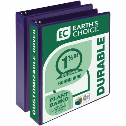 Samsill Earth's Choice Plant-based View Binders - 1 1/2" Binder Capacity - Letter - 8 1/2" x 11" Sheet Size - 3 Ring - F