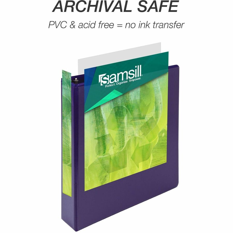 Samsill Earth's Choice Plant-based View Binders - 1 1/2" Binder Capacity - Letter - 8 1/2" x 11" Sheet Size - 3 Ring - F