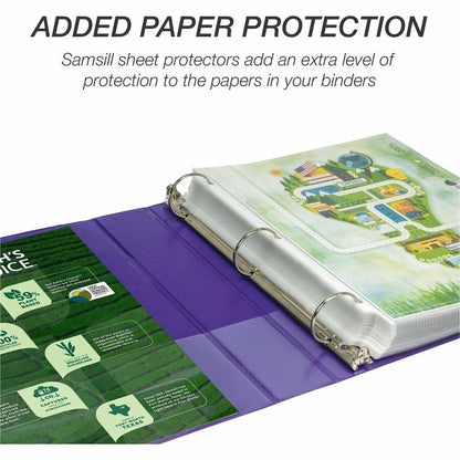 Samsill Earth's Choice Plant-based View Binders - 1 1/2" Binder Capacity - Letter - 8 1/2" x 11" Sheet Size - 3 Ring - F