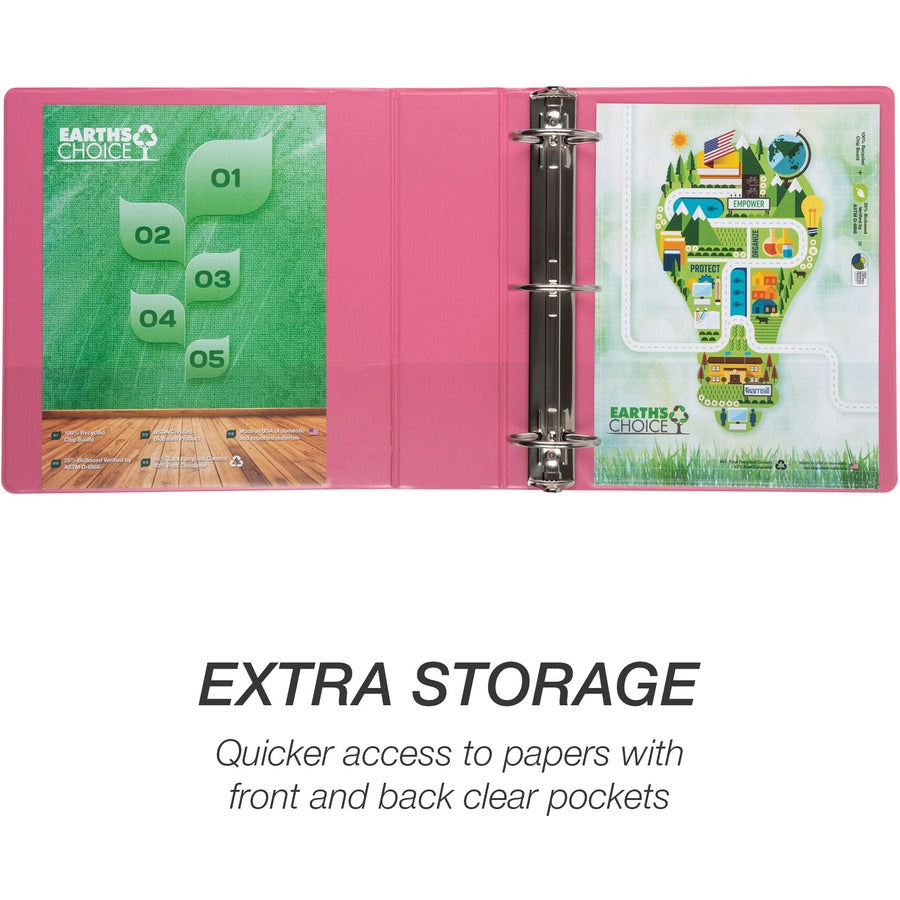 Samsill Earth's Choice Plant-based View Binders - 3" Binder Capacity - Letter - 8 1/2" x 11" Sheet Size - 3 Ring - Faste