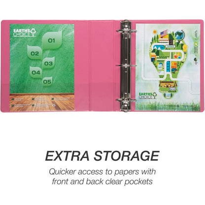 Samsill Earth's Choice Plant-based View Binders - 3" Binder Capacity - Letter - 8 1/2" x 11" Sheet Size - 3 Ring - Faste
