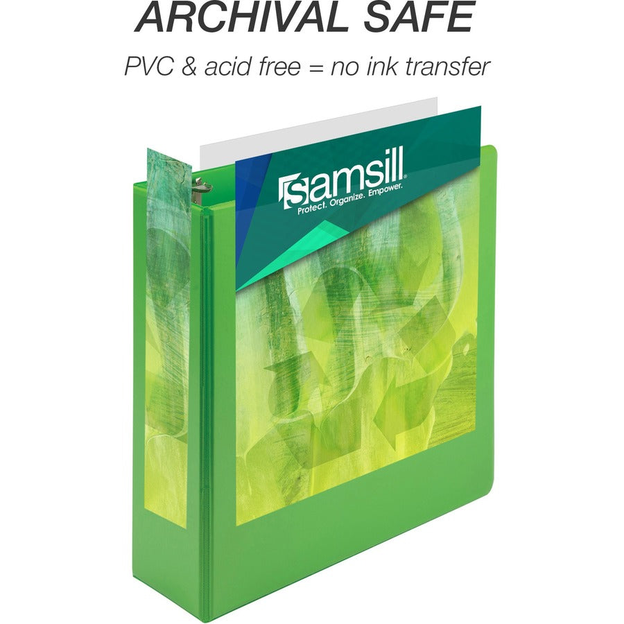Samsill Earth's Choice Plant-based View Binders - 3" Binder Capacity - Letter - 8 1/2" x 11" Sheet Size - 3 Ring - Faste