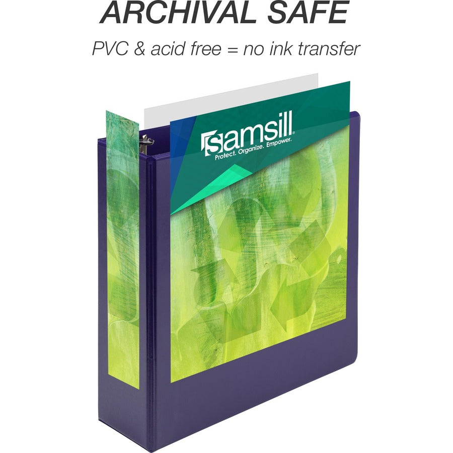 Samsill Earth's Choice Plant-based View Binders - 3" Binder Capacity - Letter - 8 1/2" x 11" Sheet Size - 3 Ring - Faste