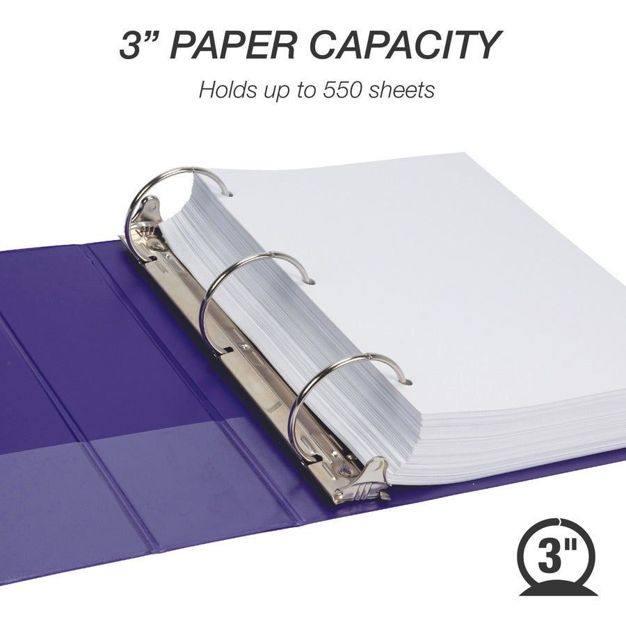 Samsill Earth's Choice Plant-based View Binders - 3" Binder Capacity - Letter - 8 1/2" x 11" Sheet Size - 3 Ring - Faste