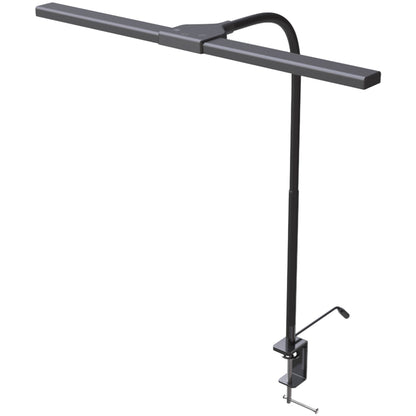 Data Accessories Company Clamp-On LED Desk Lamp - 20" Height x 18" Width - LED Bulb - Flexible Neck, Gooseneck, Dimmable