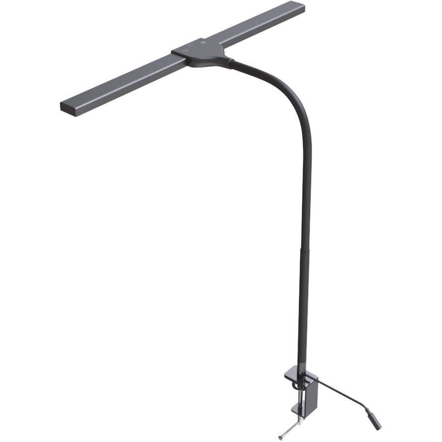 Data Accessories Company Clamp-On LED Desk Lamp - 20" Height x 18" Width - LED Bulb - Flexible Neck, Gooseneck, Dimmable