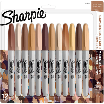 Sharpie Fine Point Permanent Marker - Assorted Ink - 12 / Pack