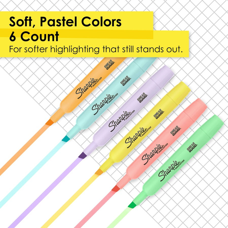 Sharpie SmearGuard Tank Style Highlighters - Assorted Ink - 6 / Pack