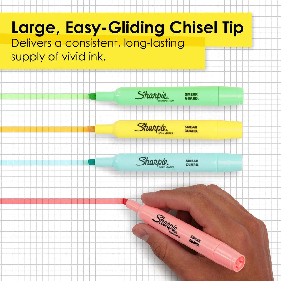 Sharpie SmearGuard Tank Style Highlighters - Assorted Ink - 6 / Pack