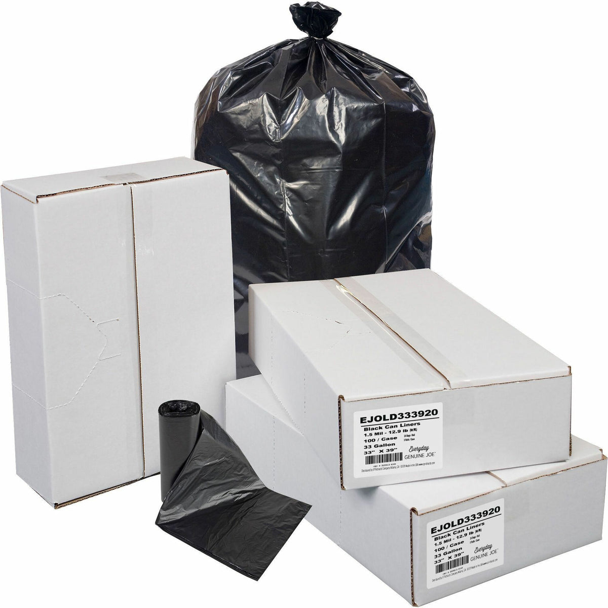 Everyday Genuine Joe Low-Density Can Liners - 33 gal Capacity - 39" Length x 33" Width x 1.50 mil (38 Micron) Thickness 