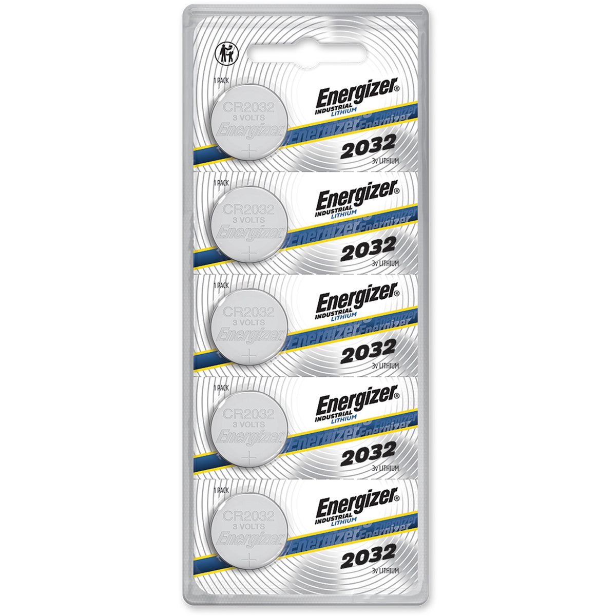 Energizer Industrial 2032 Lithium Battery 5-Packs - For Glucose Monitor, Laser Pointer, Digital Thermometer - CR2032 - 2