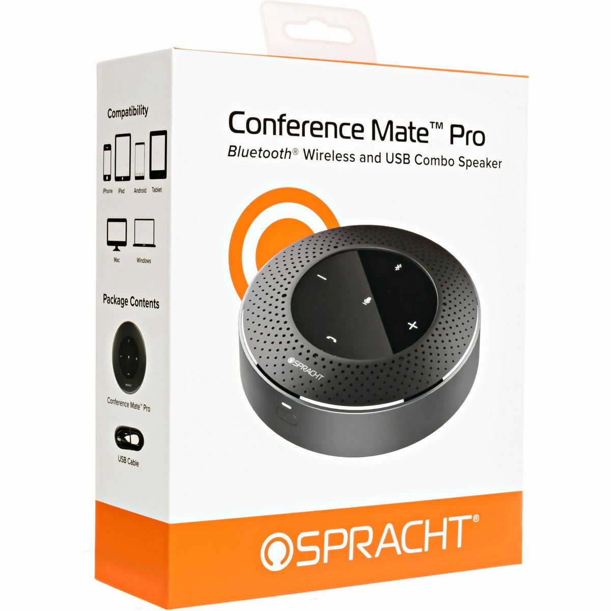 Spracht MCP4010 Speakerphone - Wired/Wireless Bluetooth - Skype, Zoom, Cisco Webex, Microsoft Teams, GoTo Meeting - Omni