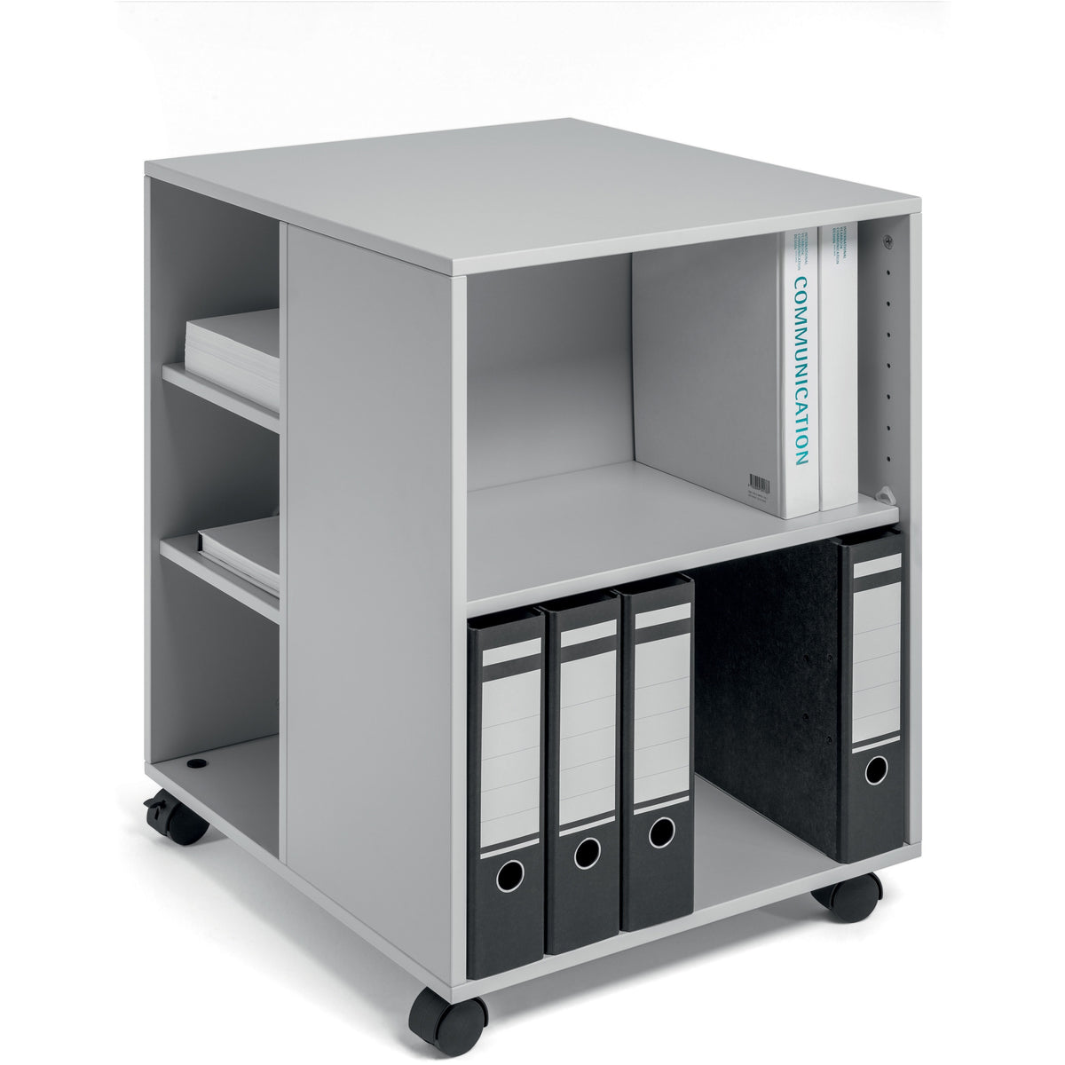 DURABLE Multifunction Trolley - 6 Shelf - 132 lb Load Capacity - 4 Casters - Wood - 20.79" Width x 23.31" Depth x 29.45"
