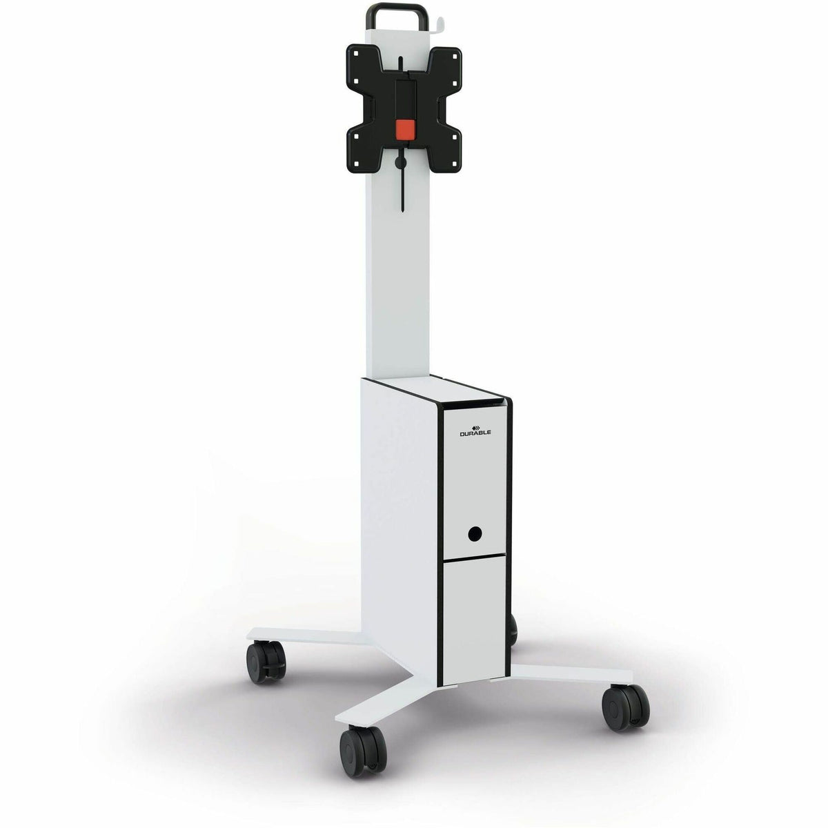 DURABLE COWORKSATION Mobile TV Cart - 3 Shelf - 39.68 lb Load Capacity - 4 Casters - High Density Fiberboard (HDF) - 1 E