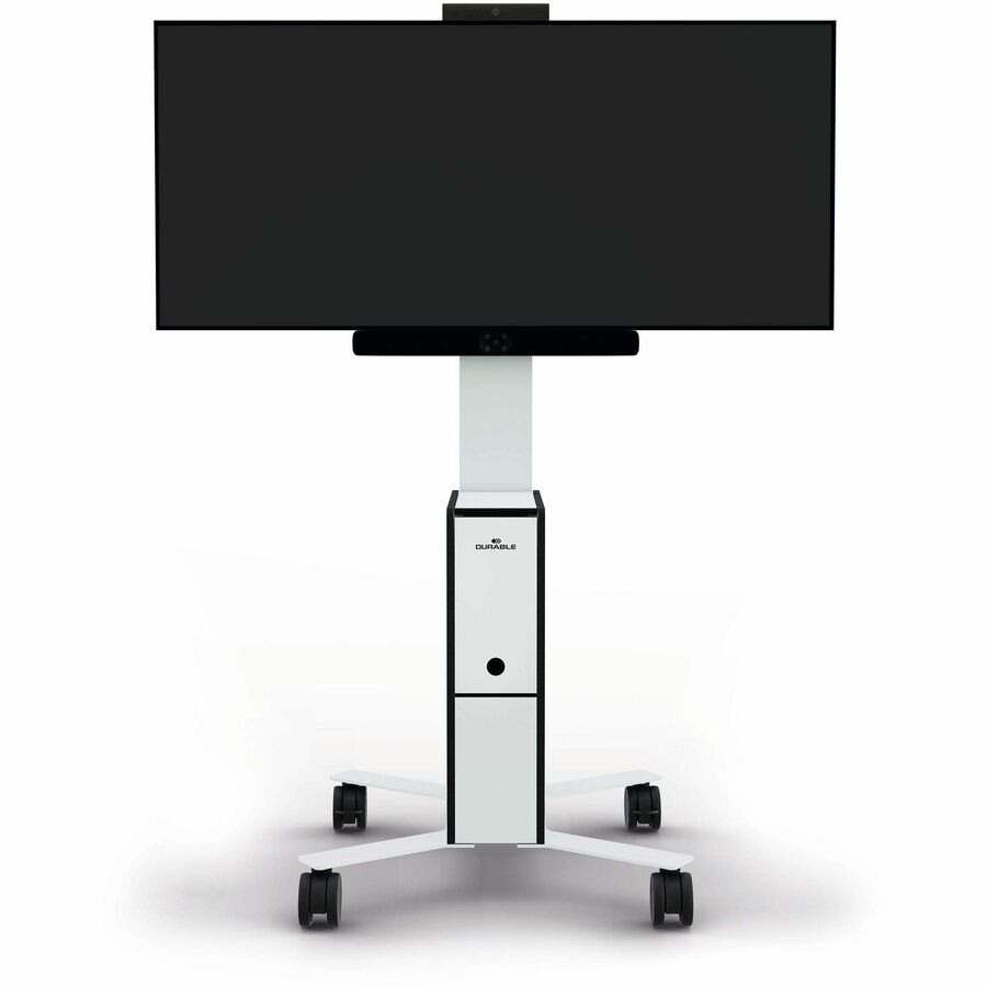 DURABLE COWORKSATION Mobile TV Cart - 3 Shelf - 39.68 lb Load Capacity - 4 Casters - High Density Fiberboard (HDF) - 1 E