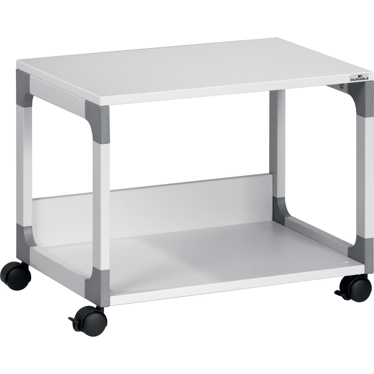 DURABLE System 48 Multifunction Trolley - 2 Shelf - 4 Casters - Plastic, Melamine Faced Chipboard (MFC), Steel - 1 Each