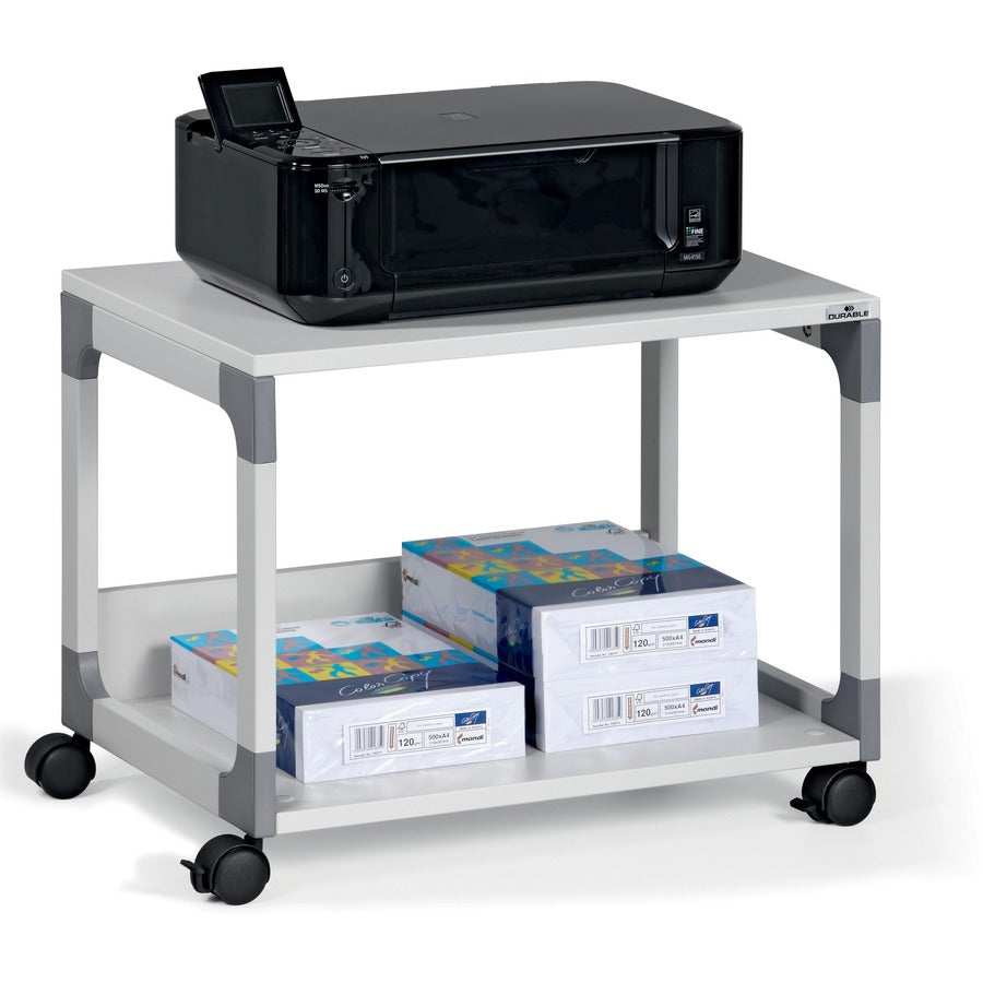 DURABLE System 48 Multifunction Trolley - 2 Shelf - 4 Casters - Plastic, Melamine Faced Chipboard (MFC), Steel - 1 Each