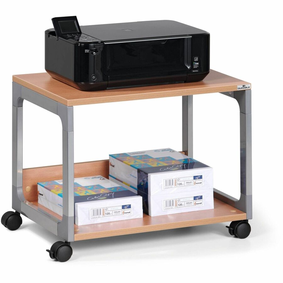 DURABLE System 48 Multifunction Trolley - 2 Shelf - 4 Casters - Metal, Plastic, Fiberglass, Hardboard, Melamine, Steel -