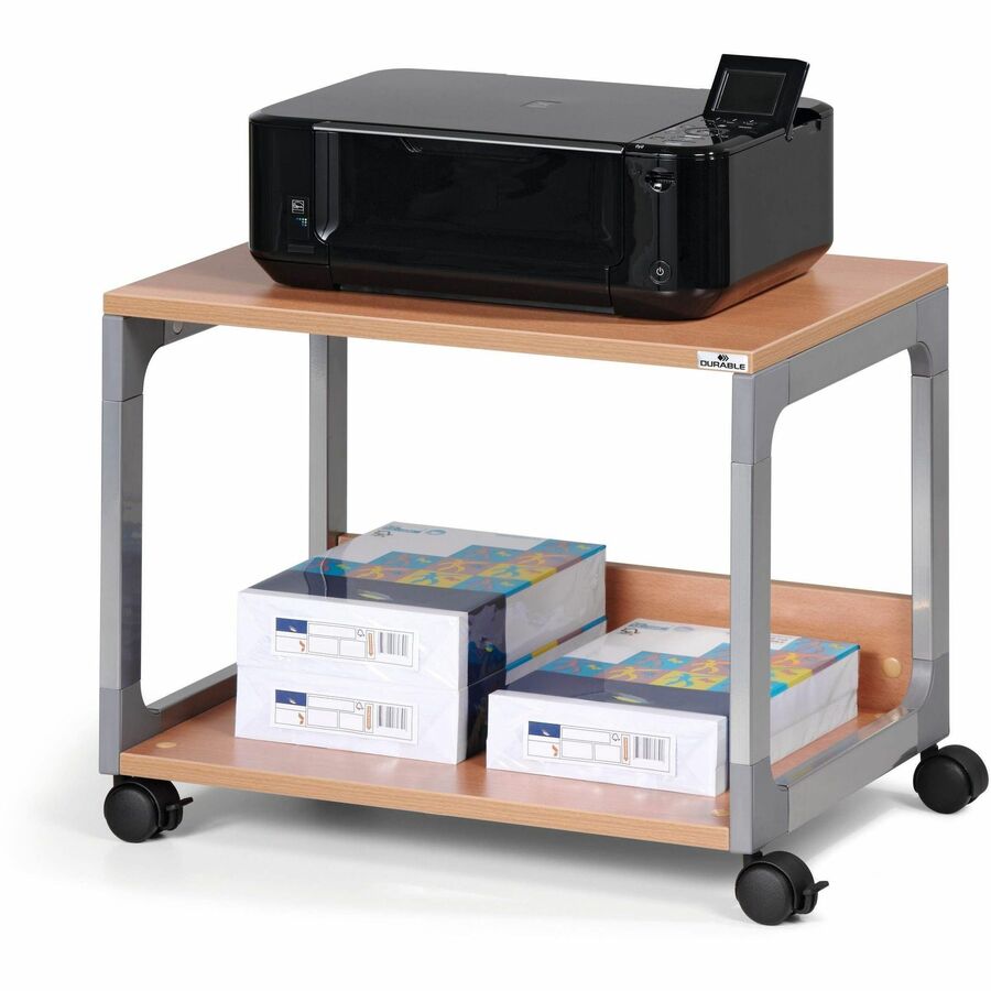 DURABLE System 48 Multifunction Trolley - 2 Shelf - 4 Casters - Metal, Plastic, Fiberglass, Hardboard, Melamine, Steel -