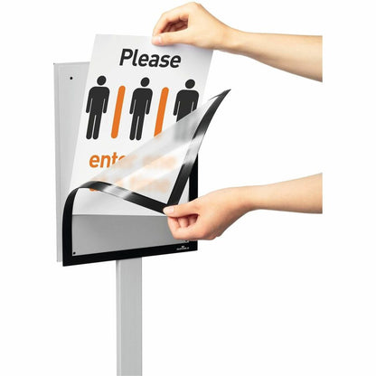 DURABLE Info Basic Floor Stand - Floor - Charcoal Gray - For Reception Area, Waiting Room, Lobby, Trade Show - 1 Each