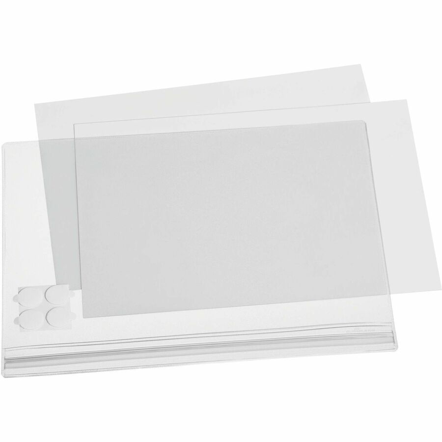 DURABLE Water Resistant Pockets, Letter, Self-Adhesive - 5 PK - Print/Message - "Portrait, Landscape - 9.8" Width - 5 / 