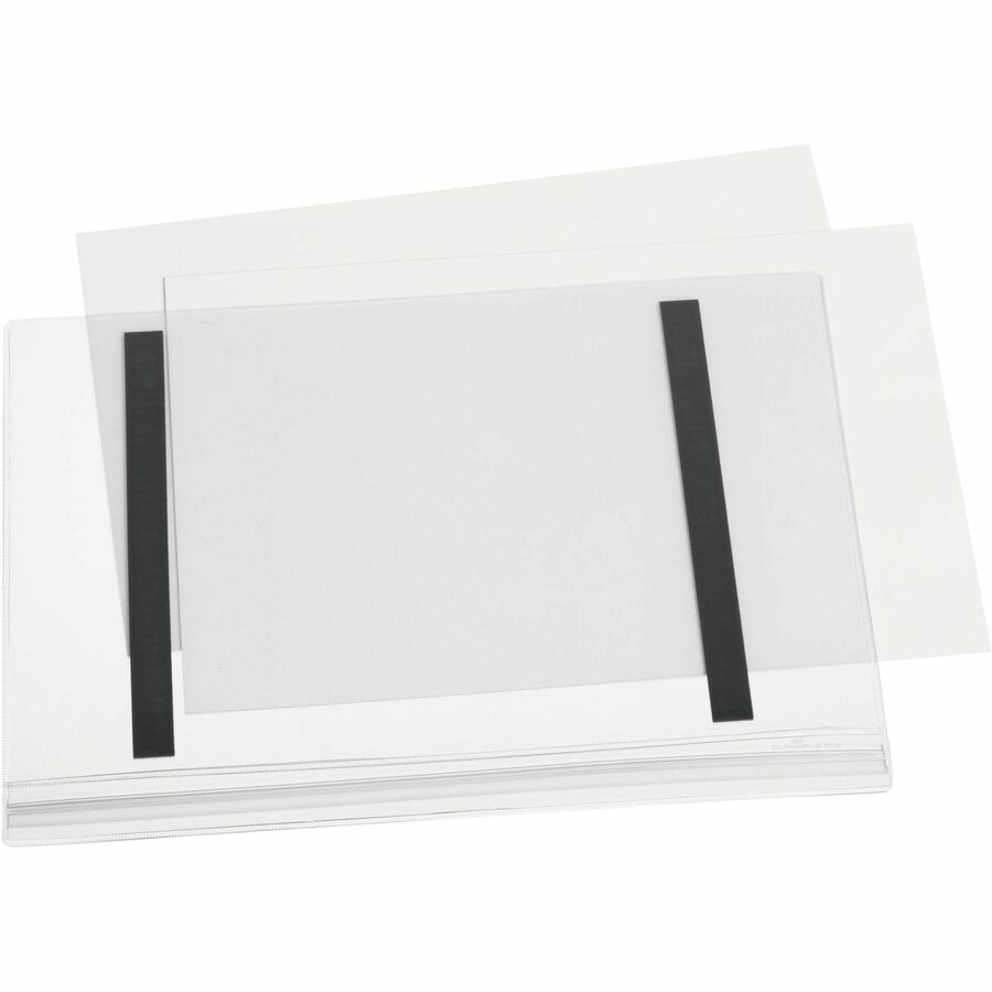 DURABLE Water Resistant Pockets, Letter, Magnetic - 5 PK - 9.72" Holding Width x 12.80" Holding Height - 5 / Pack